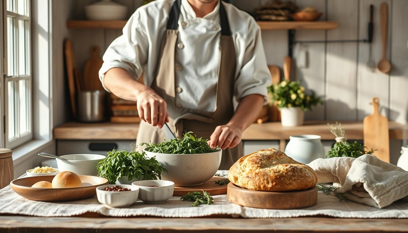 Ingredients prepared for a simple home dinner